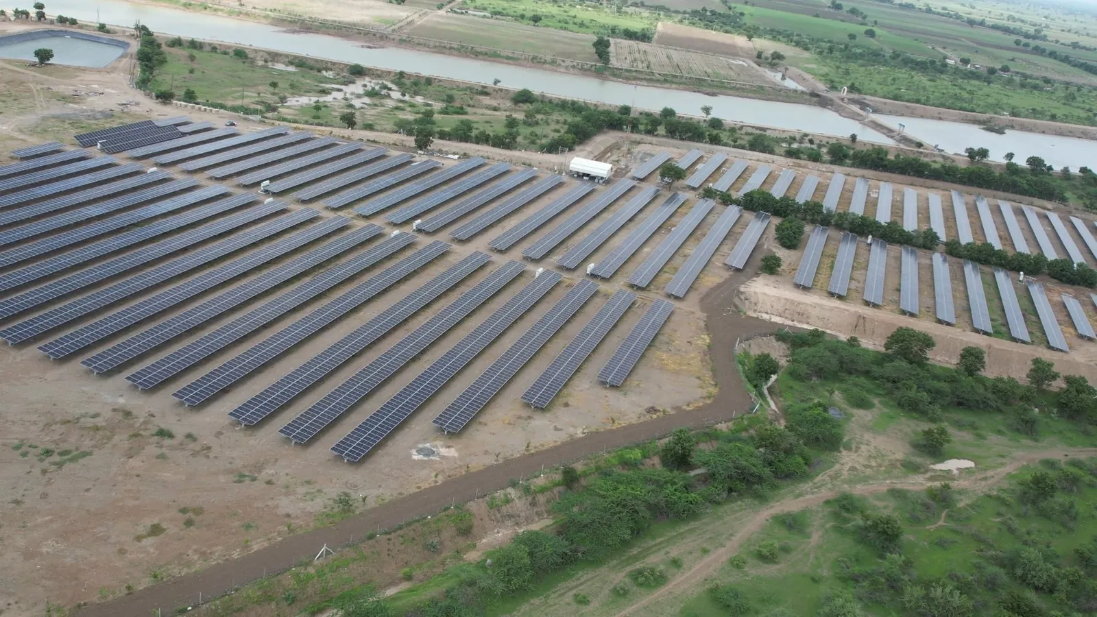 10 MW utility-scale ground-mounted solar farm at Luvariya, Amreli district, Gujarat